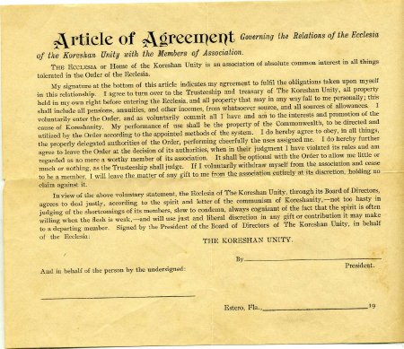 Article of Agreement